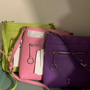 Vibrant Crossbody Bag Set in Pink, Purple, and Lime